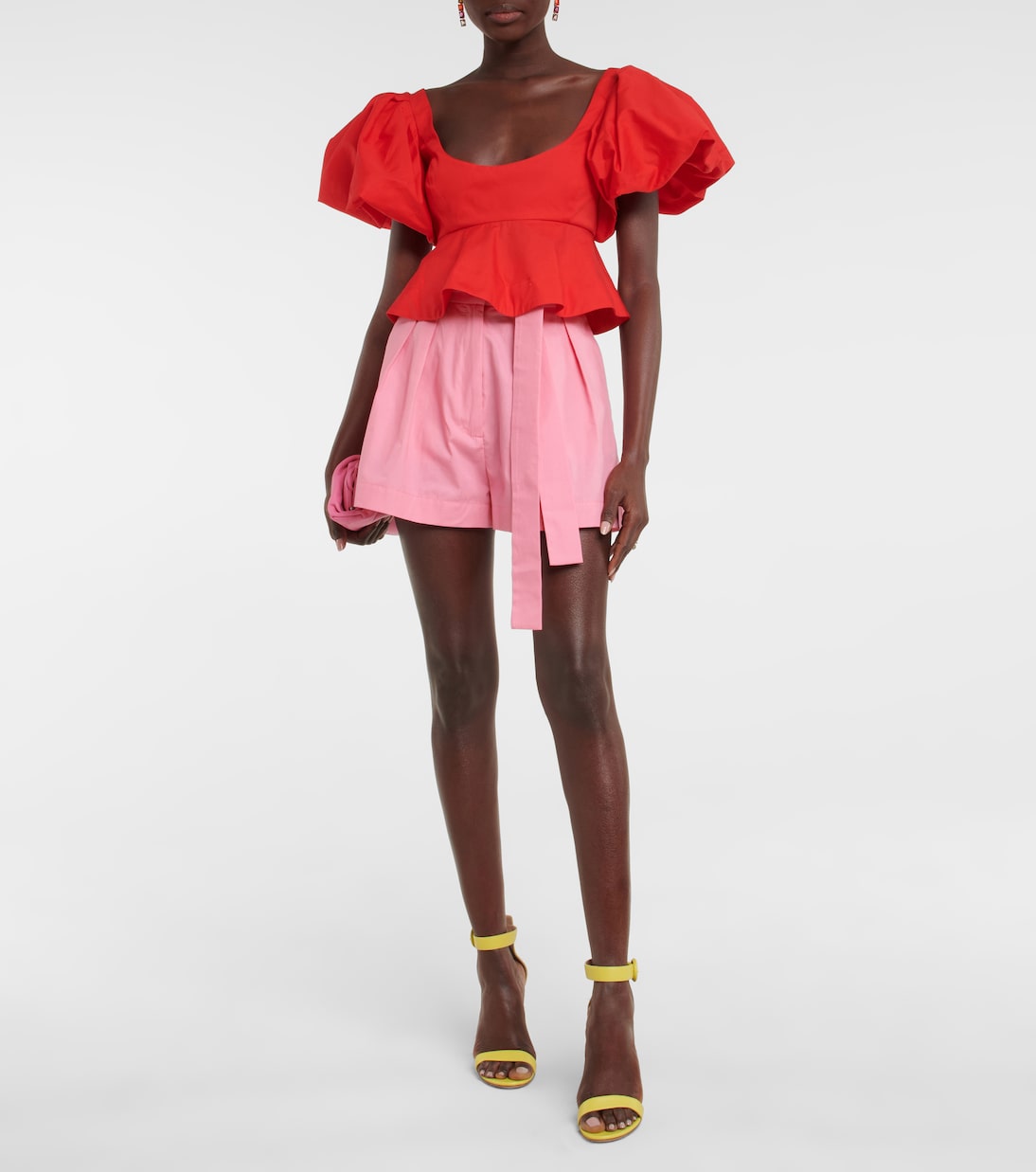Peplum cotton crop top | Oscar de la Renta
