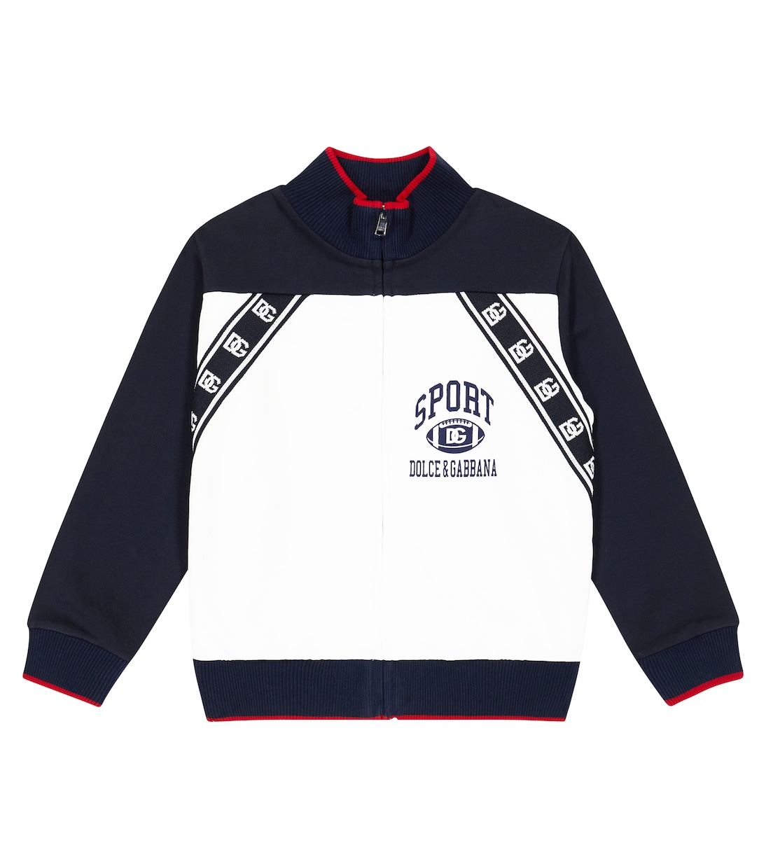 Logo zipped cotton track jacket | Dolce&Gabbana Kids