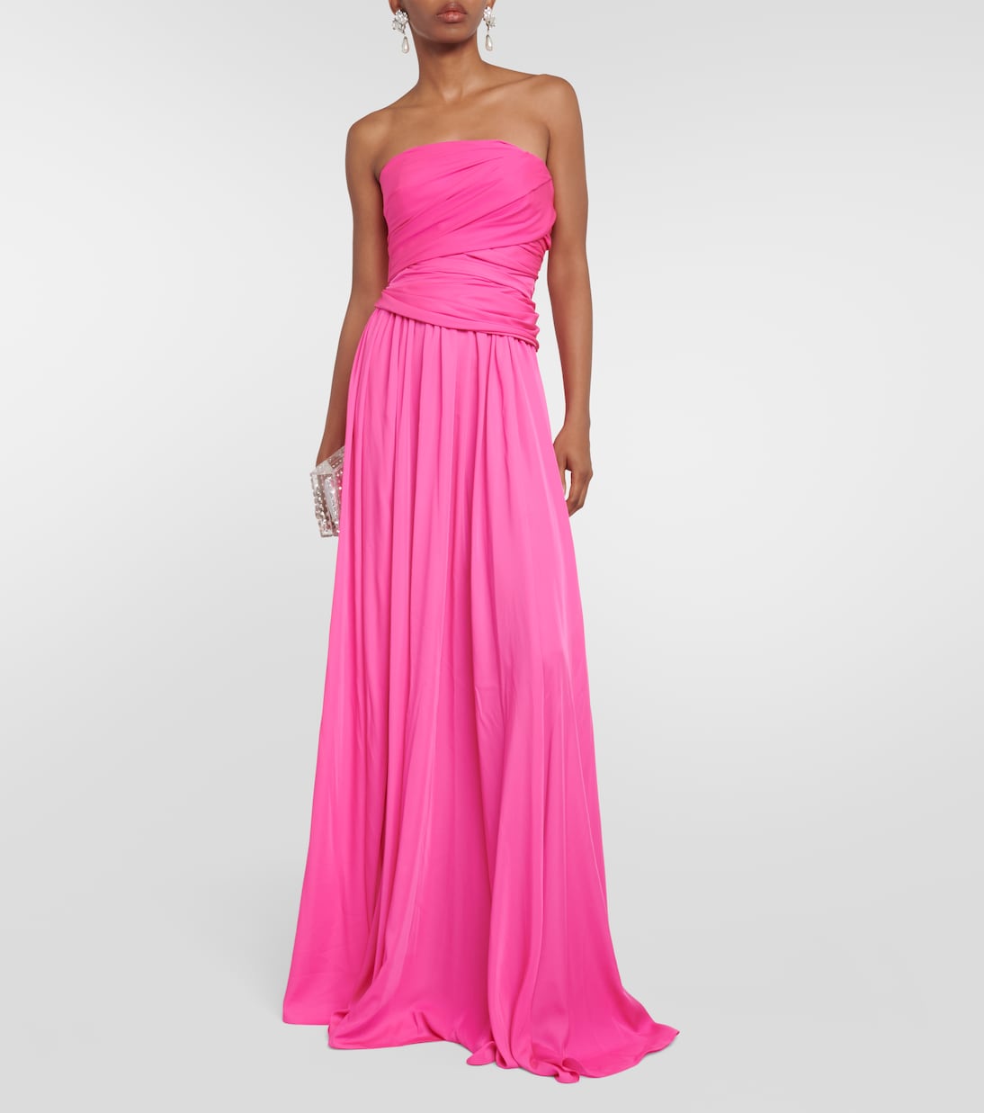 Draped chiffon cape gown | Safiyaa