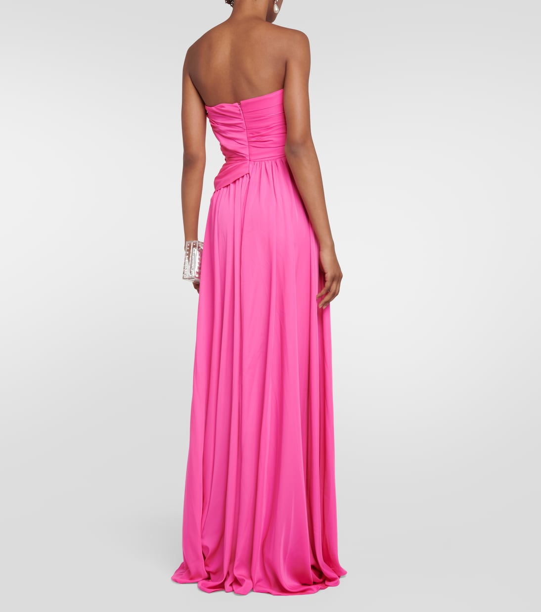 Draped chiffon cape gown | Safiyaa