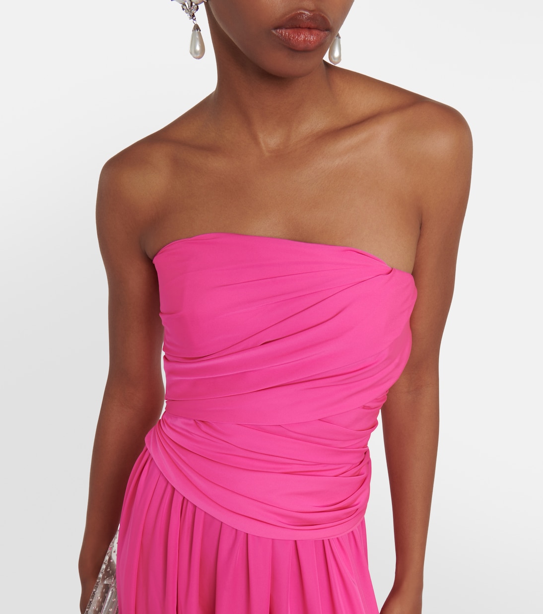 Draped chiffon cape gown | Safiyaa