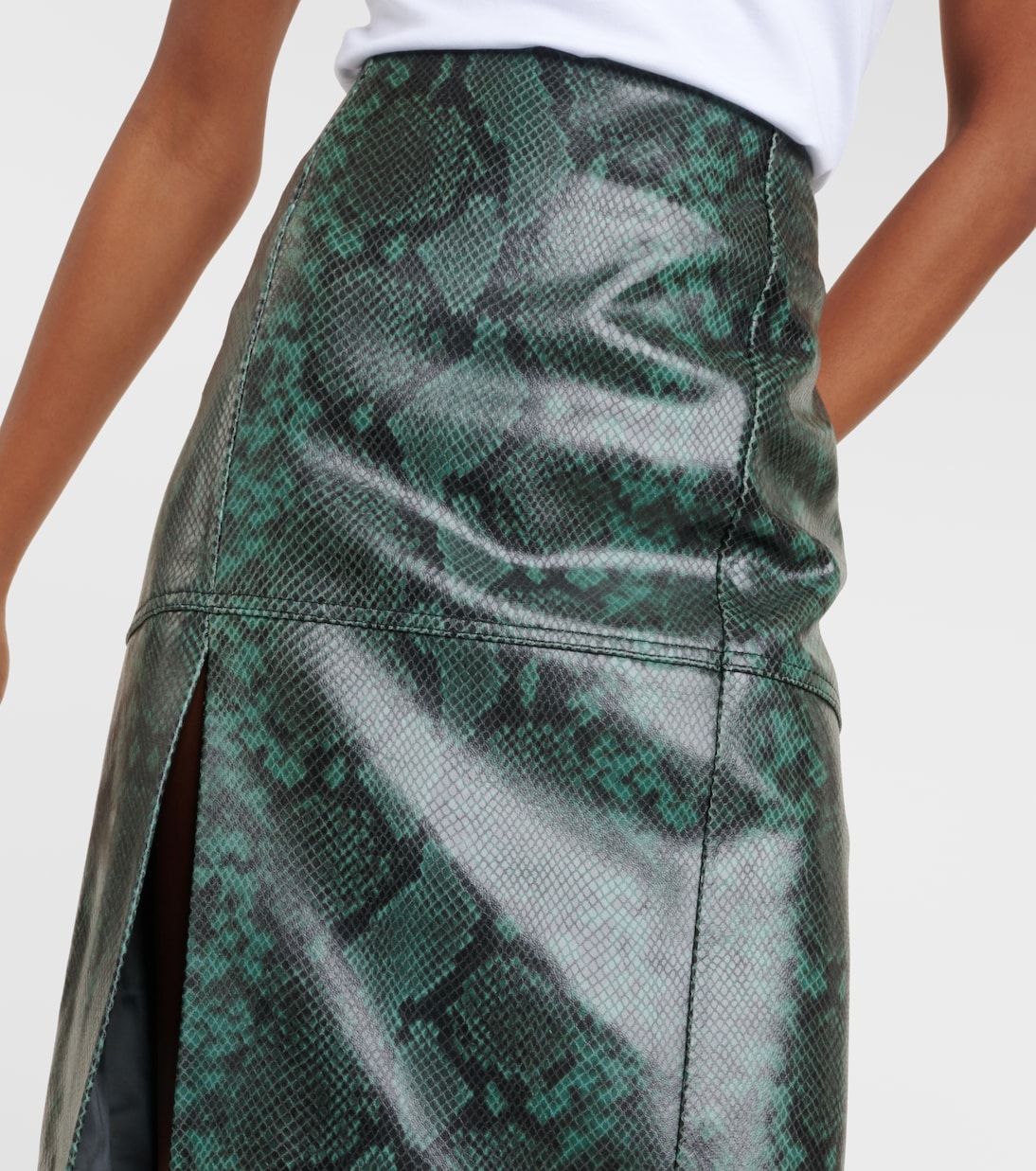 Jupe midi Urban Jungle en cuir | Dorothee Schumacher