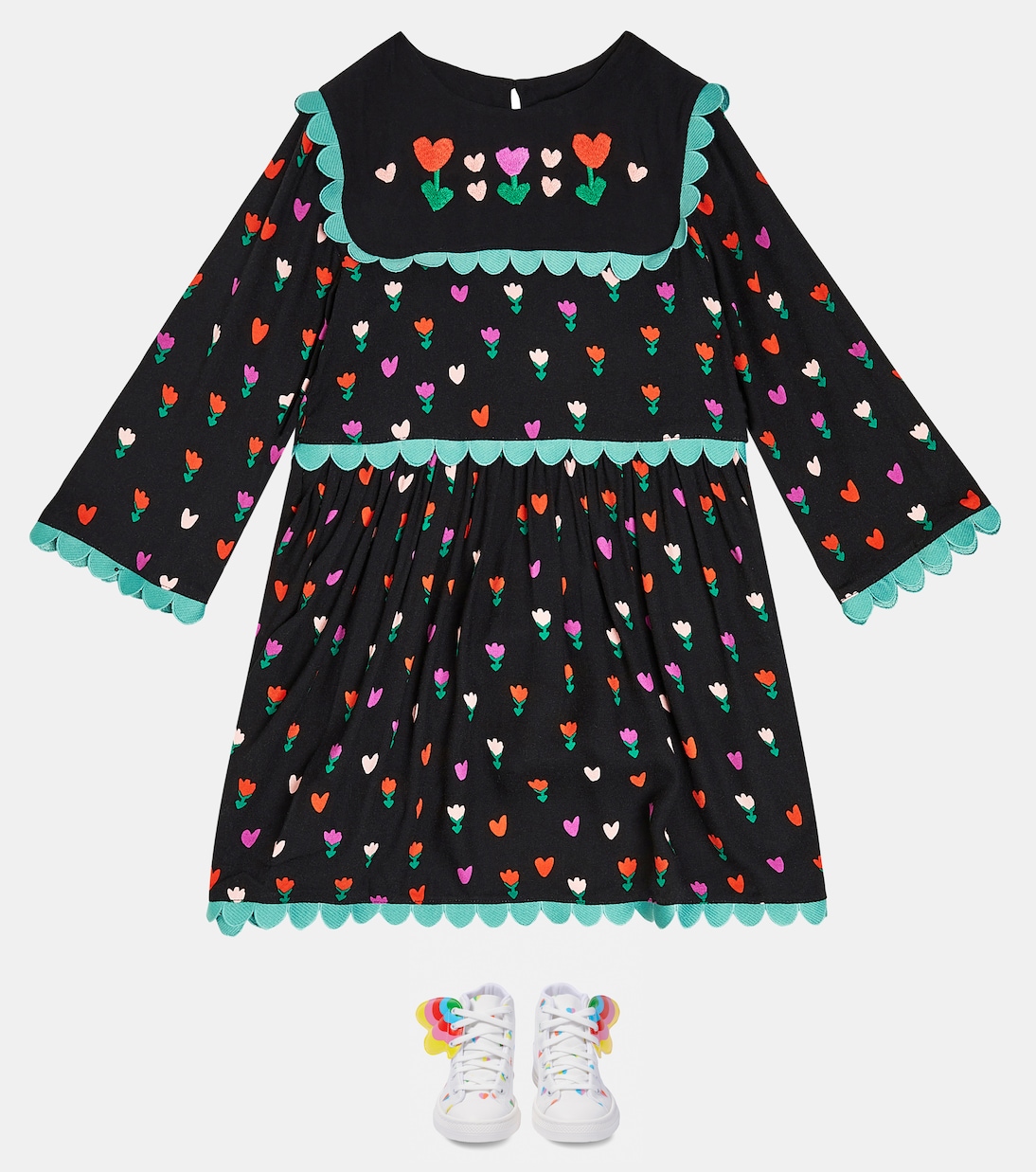 Abito con stampa e finiture smerlate | Stella McCartney Kids