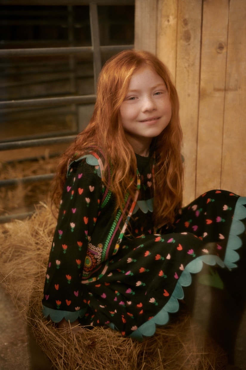 Abito con stampa e finiture smerlate | Stella McCartney Kids