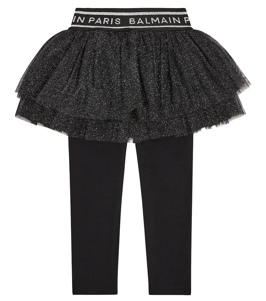 Tulle and jersey leggings | Balmain Kids