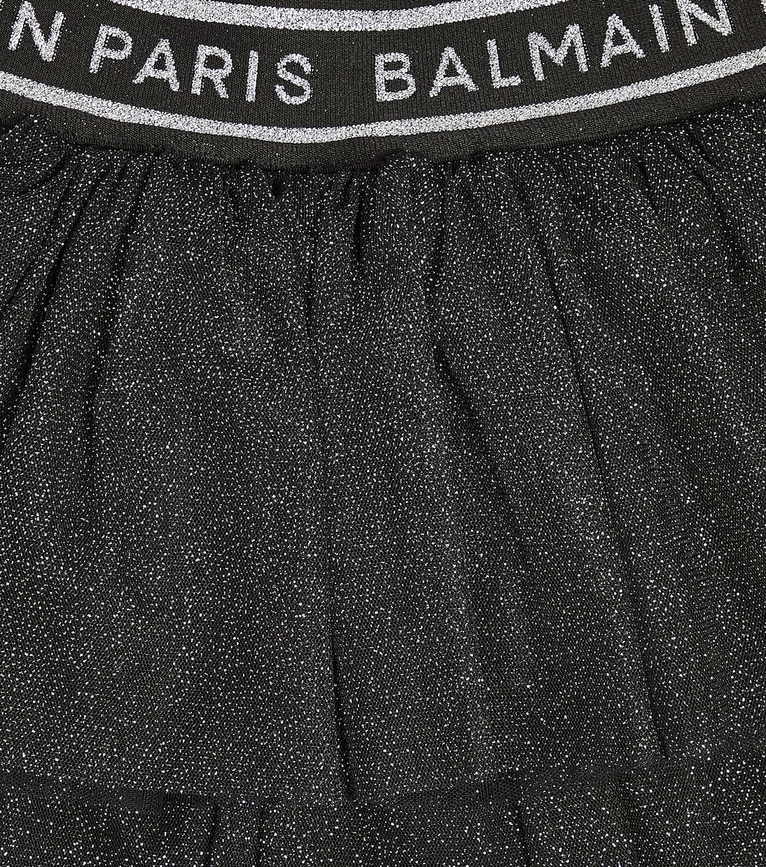 Tulle and jersey leggings | Balmain Kids