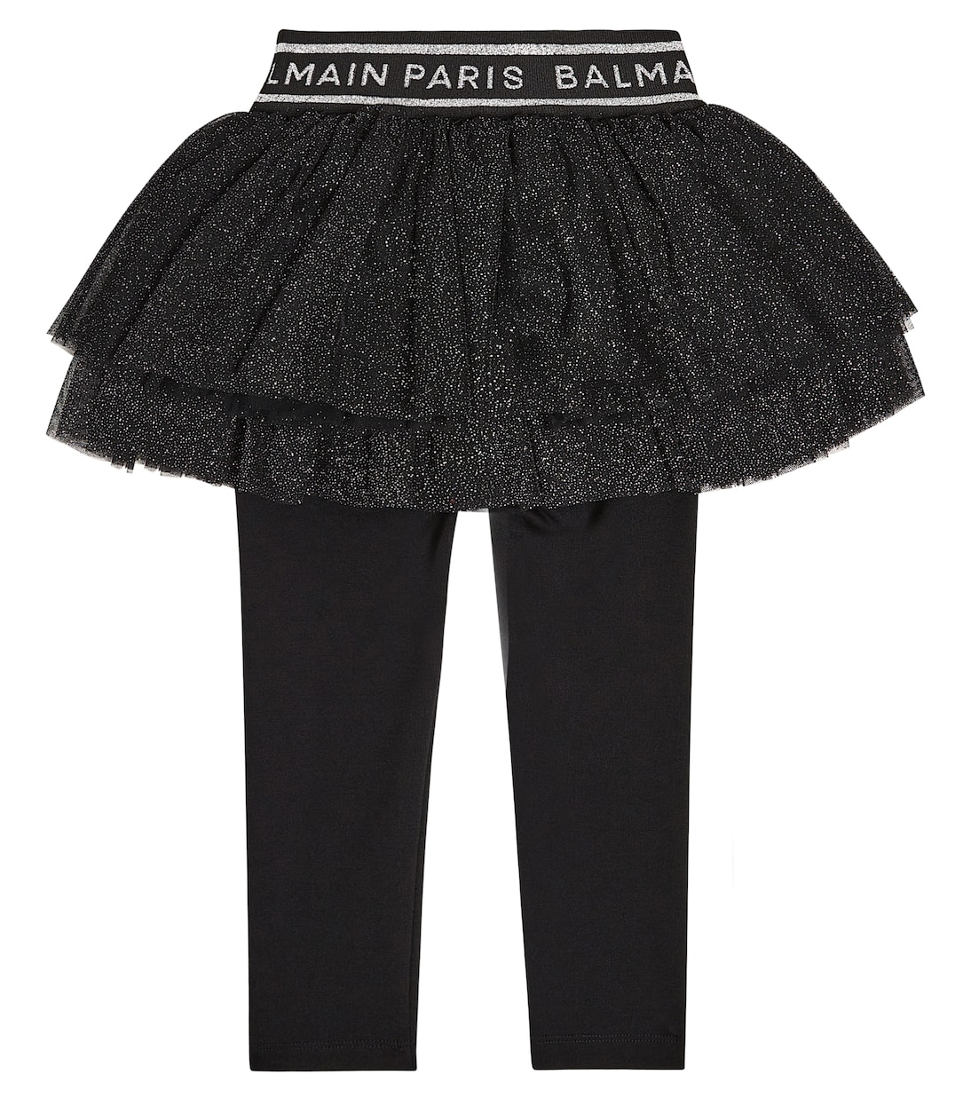 Tulle and jersey leggings | Balmain Kids