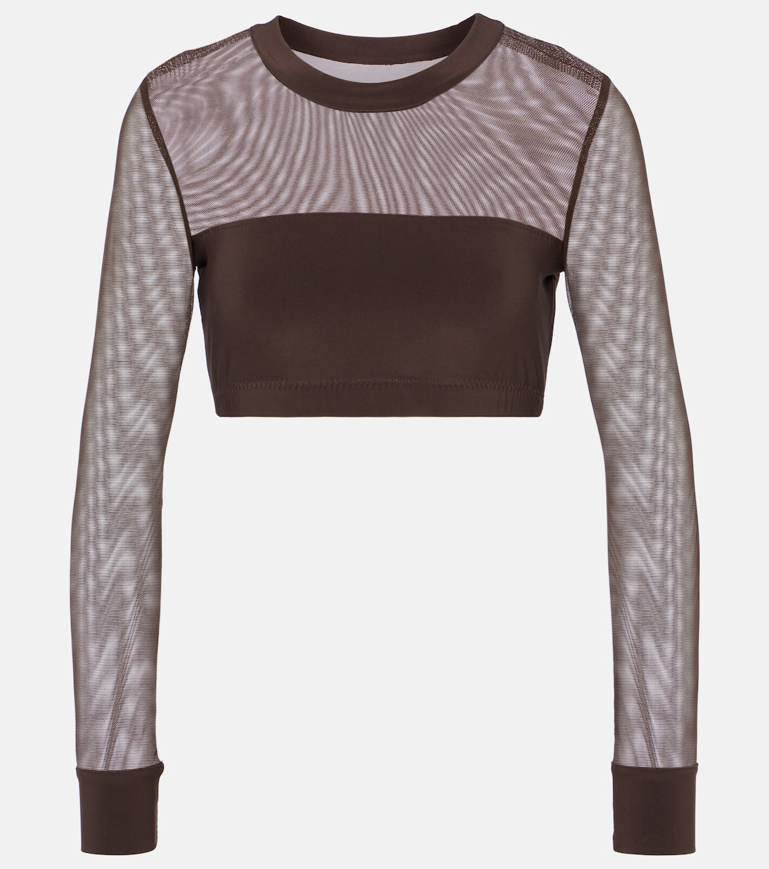 Mesh-paneled crop top | Norma Kamali