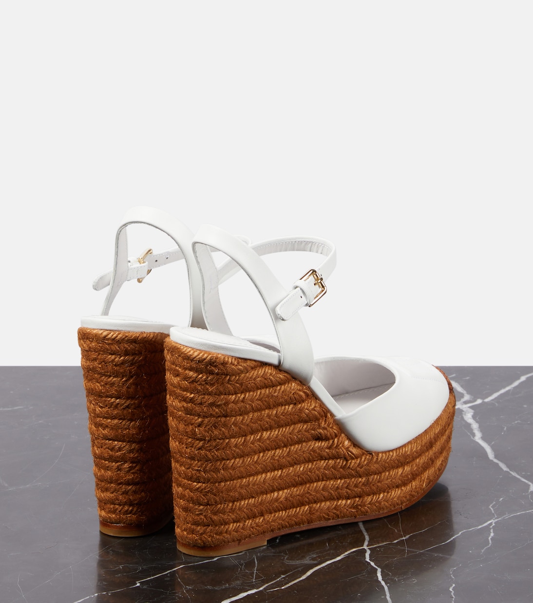 Espadrilles compensées en cuir à logo | Dolce&Gabbana