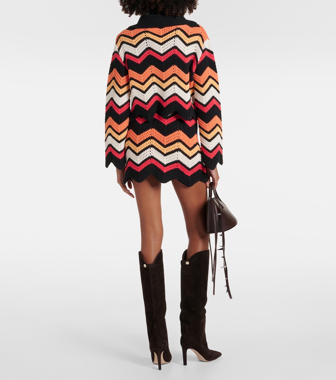 Kaleidoscopic Chevron cotton-blend cardigan | Alanui