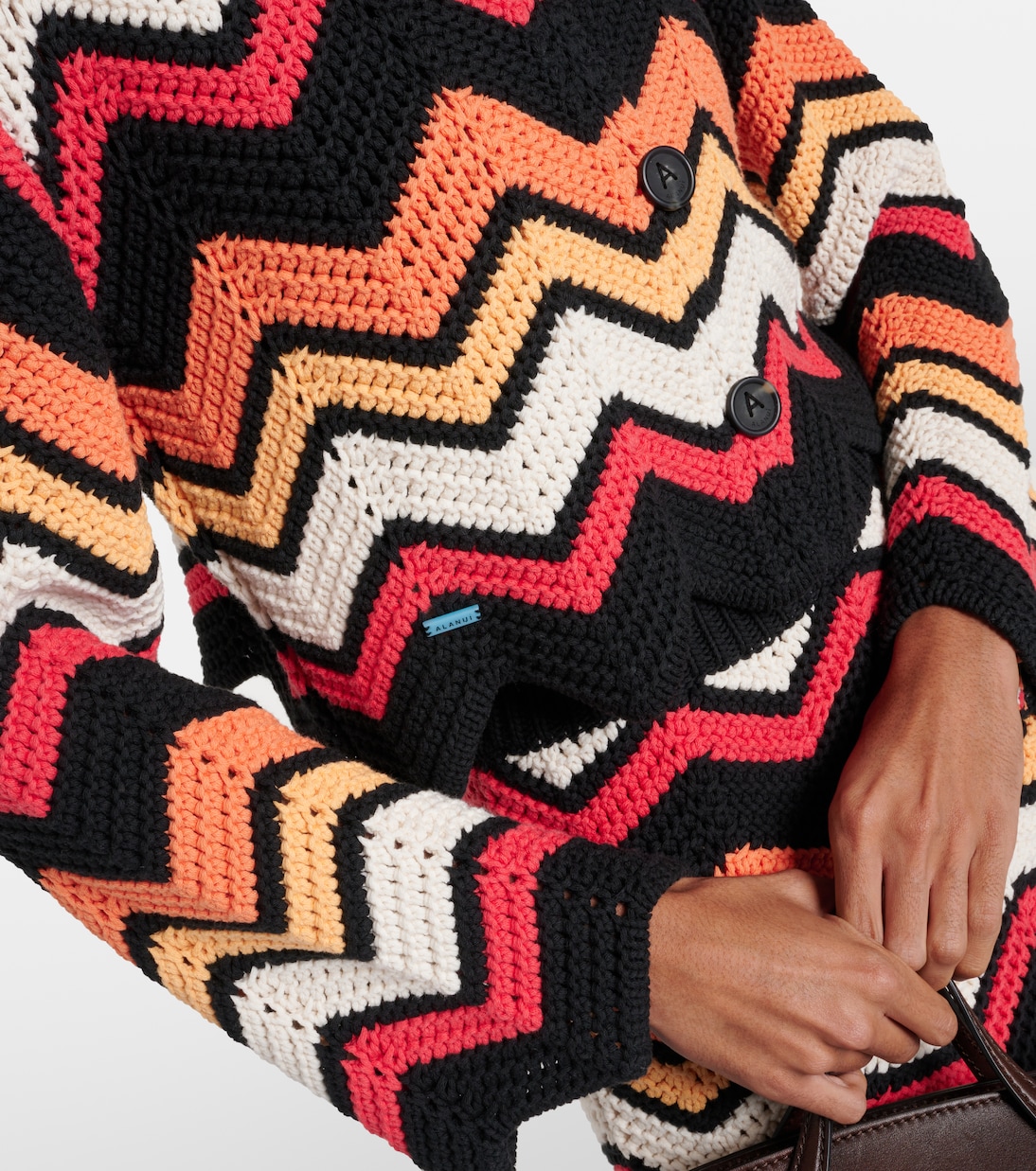 Kaleidoscopic Chevron cotton-blend cardigan | Alanui