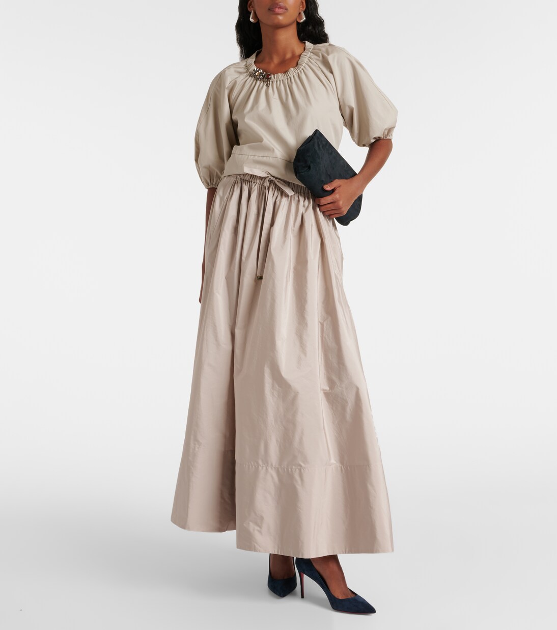 Pleated taffeta maxi skirt | 'S Max Mara