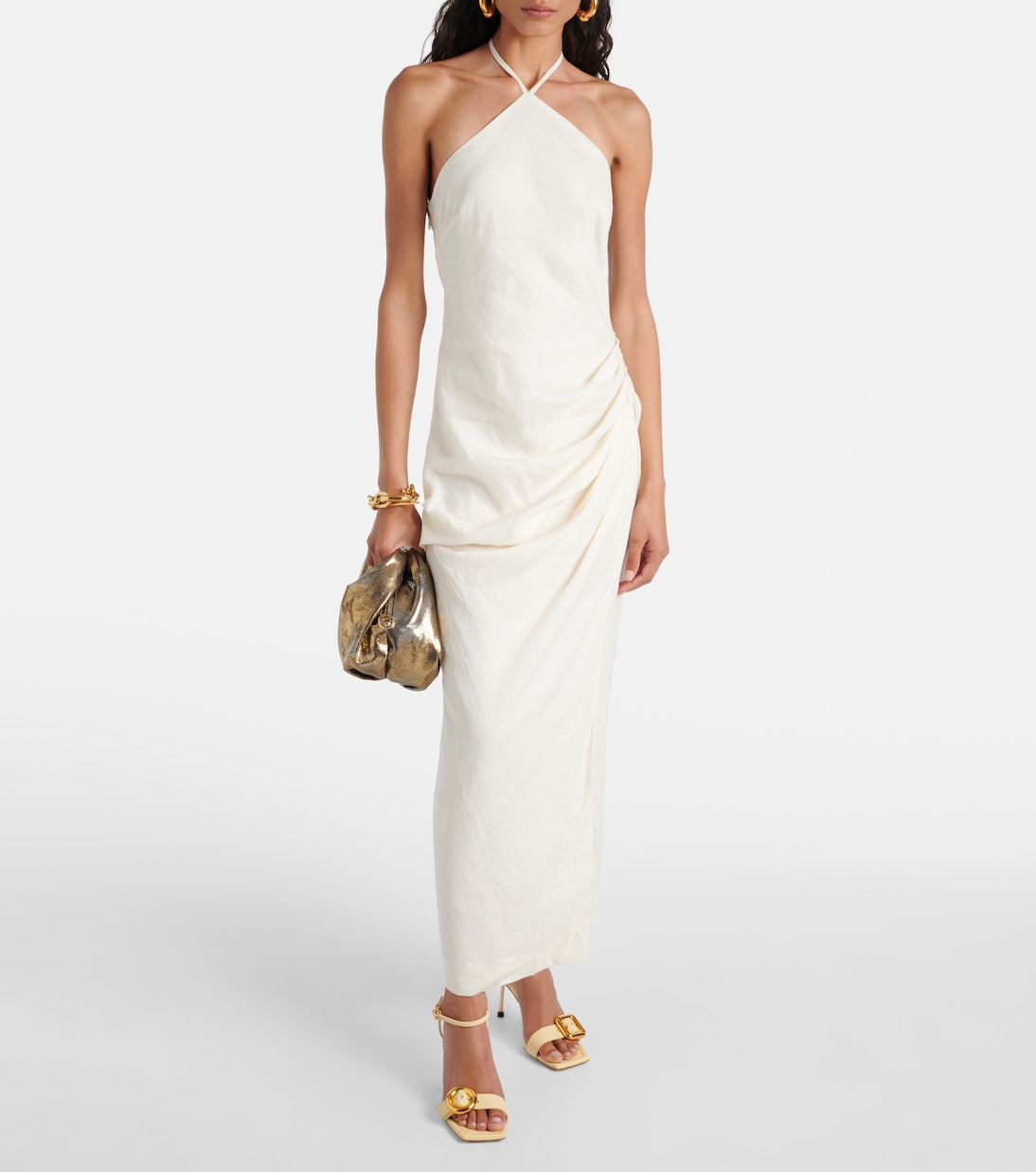 Hansel halterneck linen maxi dress | Simkhai