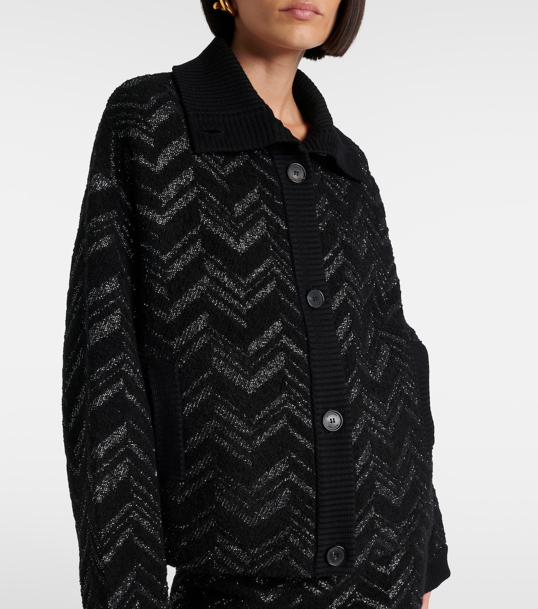 Chaqueta juvenil Missoni con diseño en zigzag y textura de lentejuelas