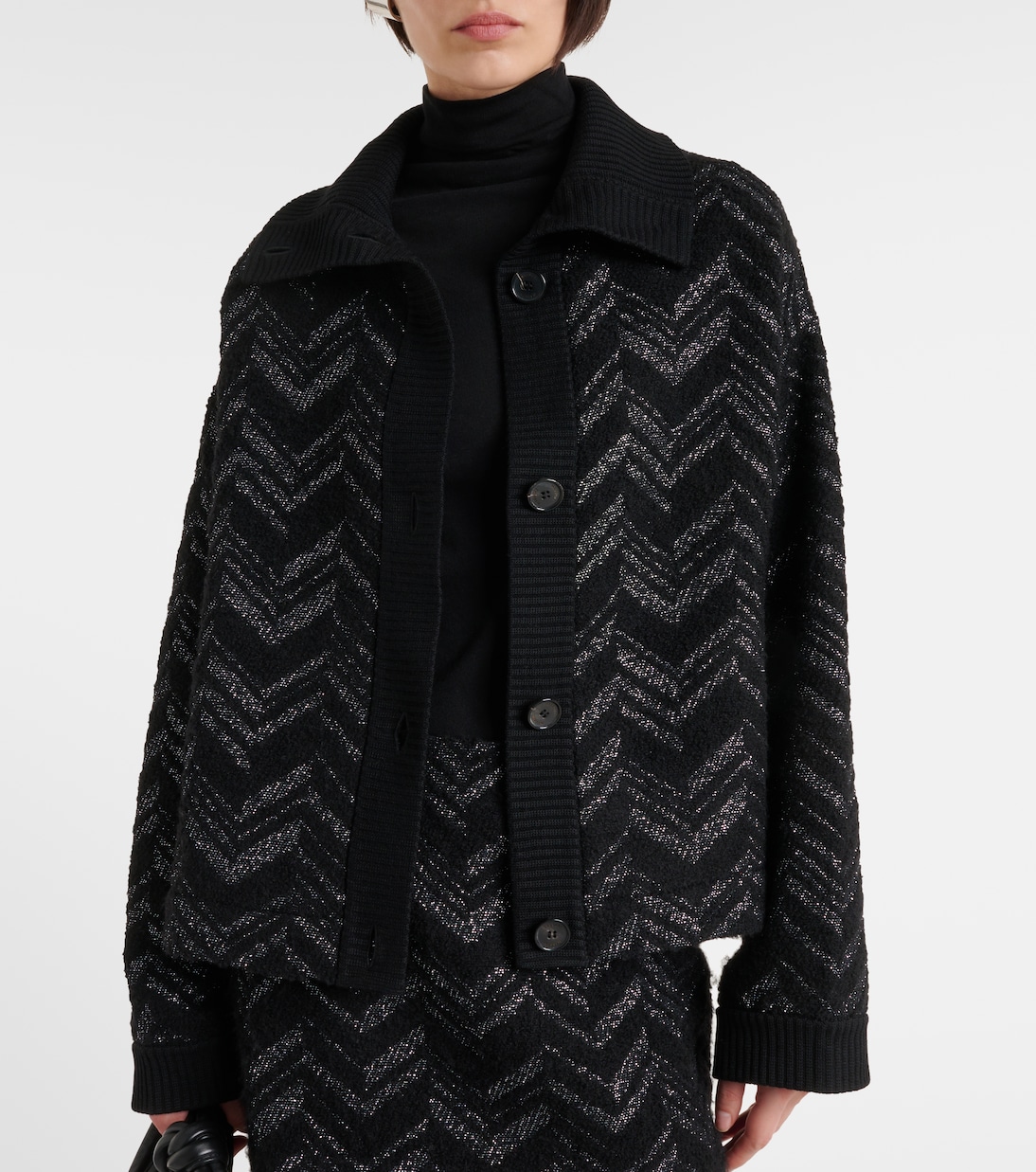 Chaqueta juvenil Missoni con diseño en zigzag y textura de lentejuelas