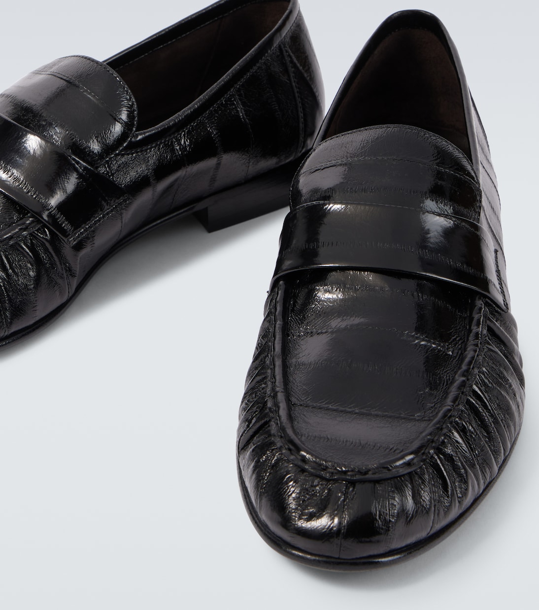 Soft paneled leather loafers | The Row
