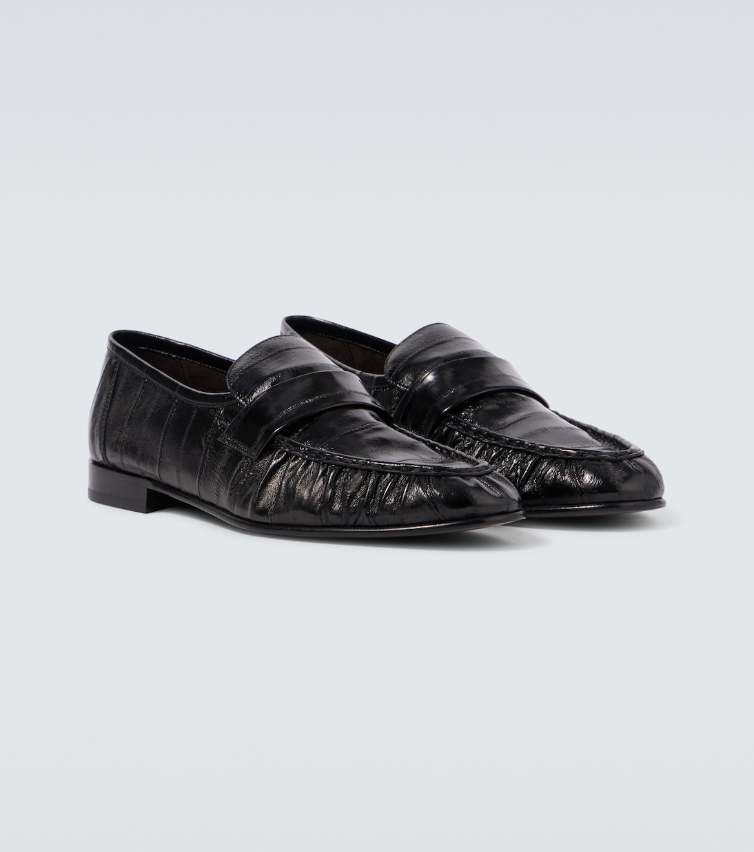 Soft paneled leather loafers | The Row