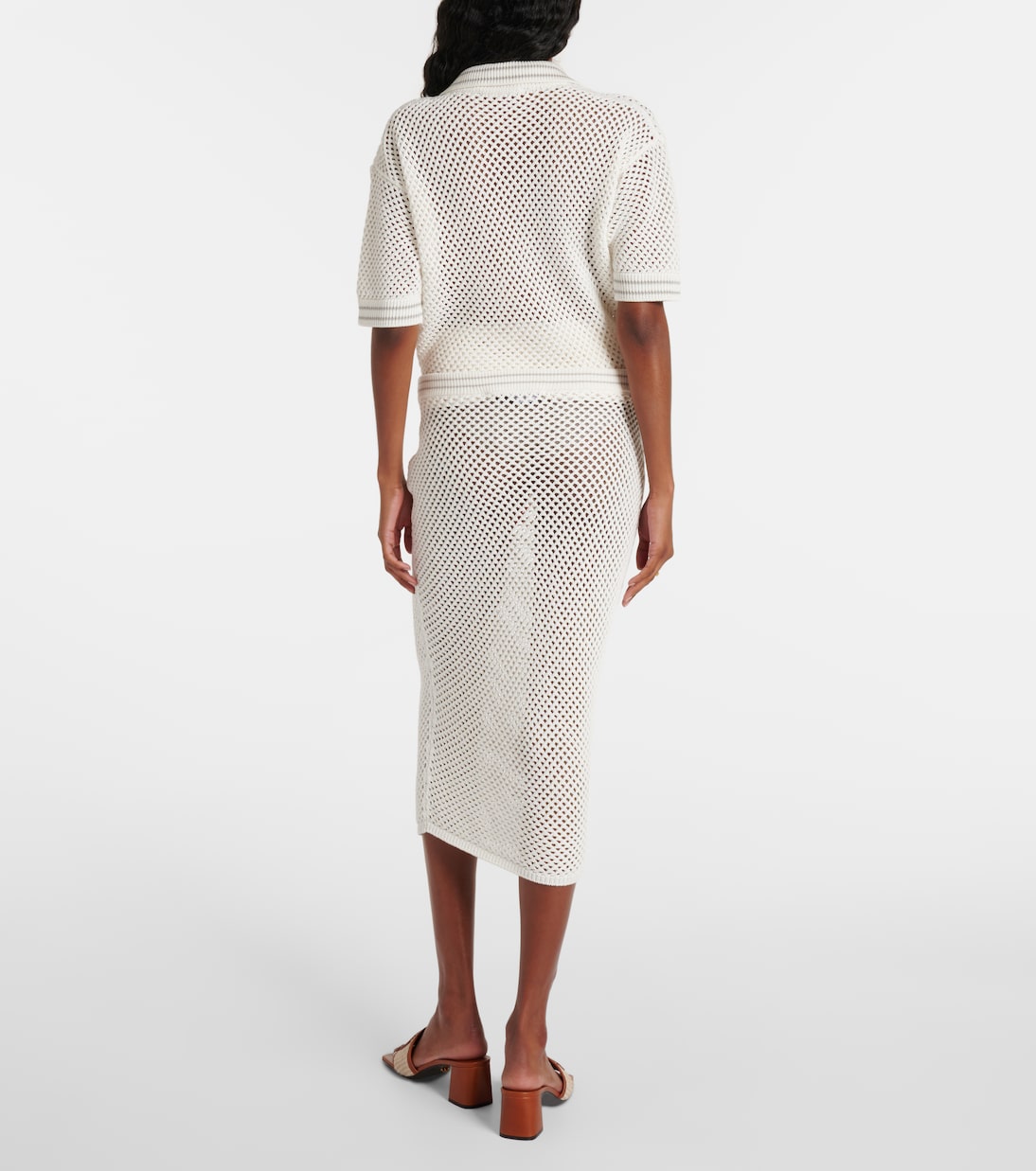 Gonna midi in crochet di cotone  | Versace