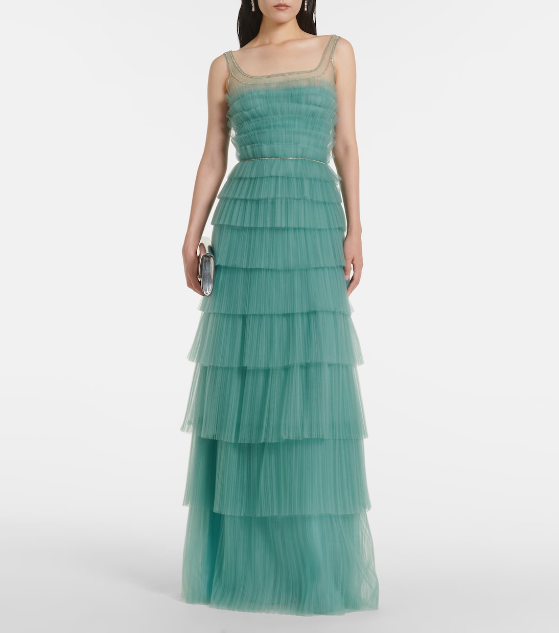Abito lungo Kali con tulle | Costarellos