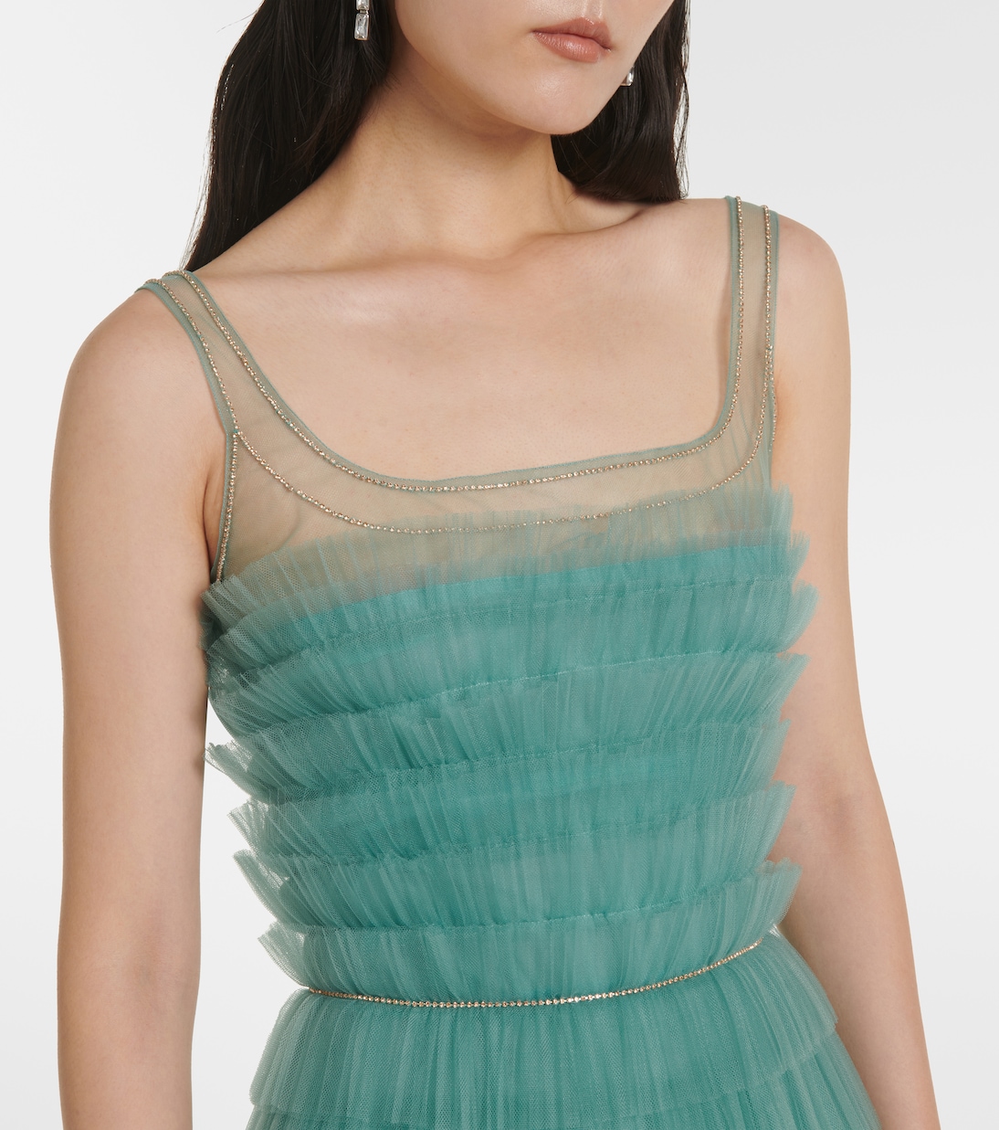 Abito lungo Kali con tulle | Costarellos