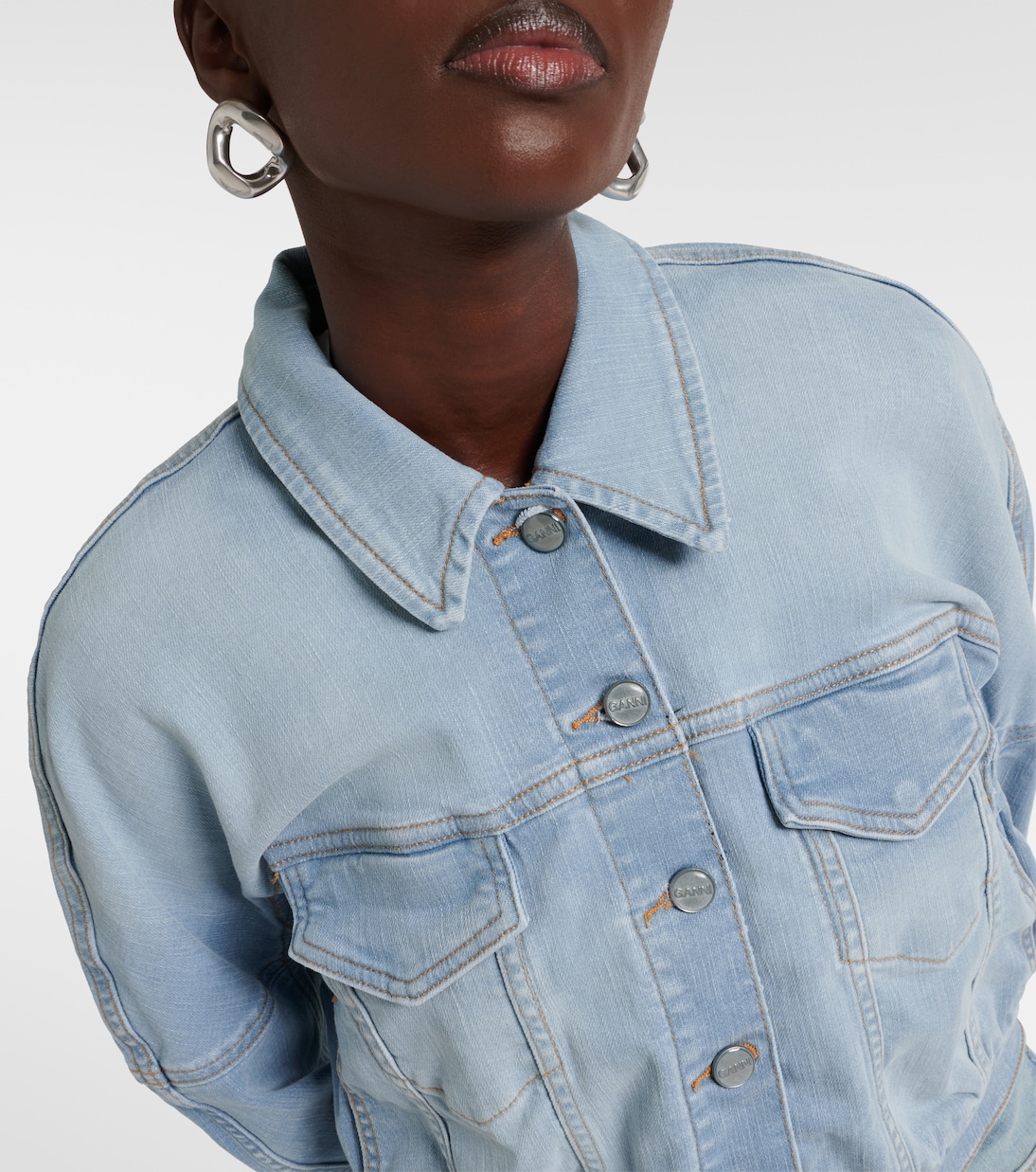 Veste raccourcie en jean | Ganni