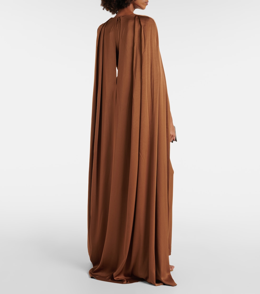 Caped satin gown | Alex Perry