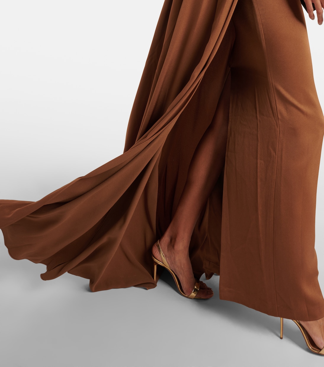 Caped satin gown | Alex Perry