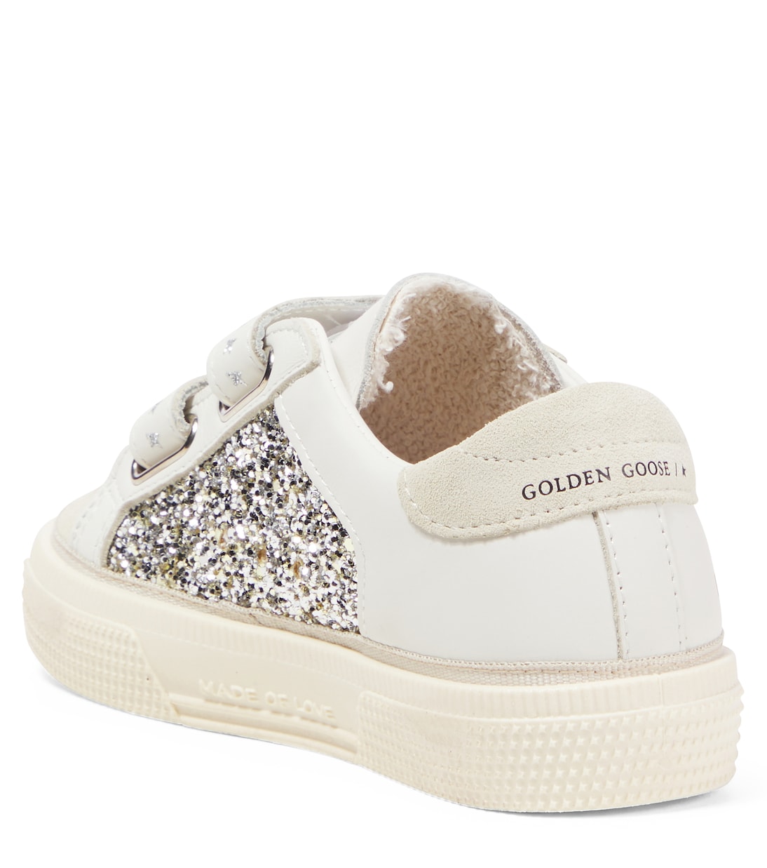 Baskets May School en cuir à paillettes | Golden Goose Kids