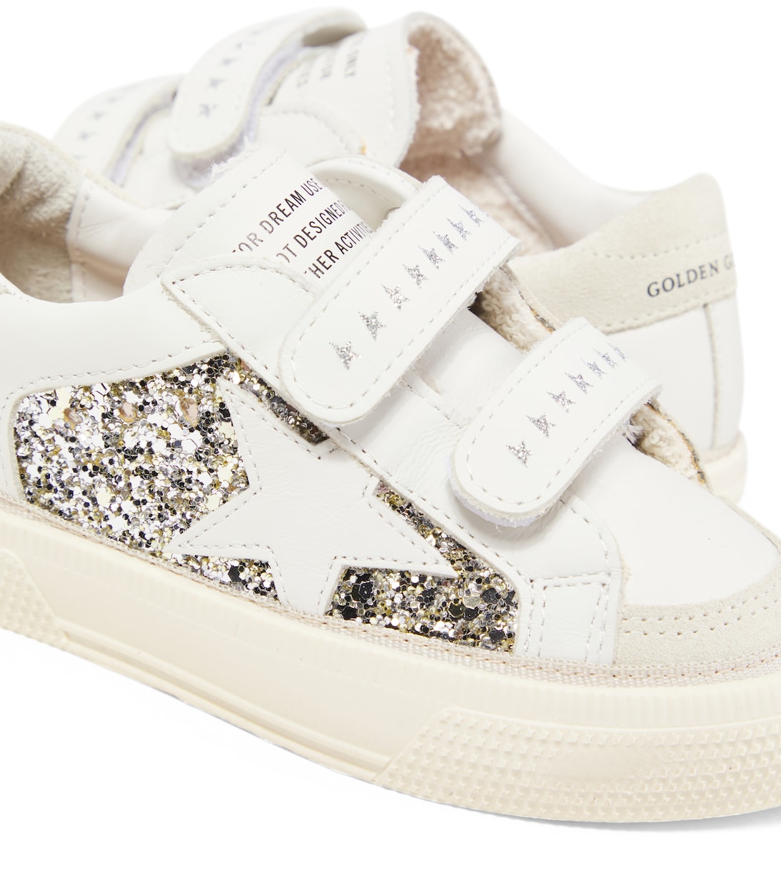 Baskets May School en cuir à paillettes | Golden Goose Kids