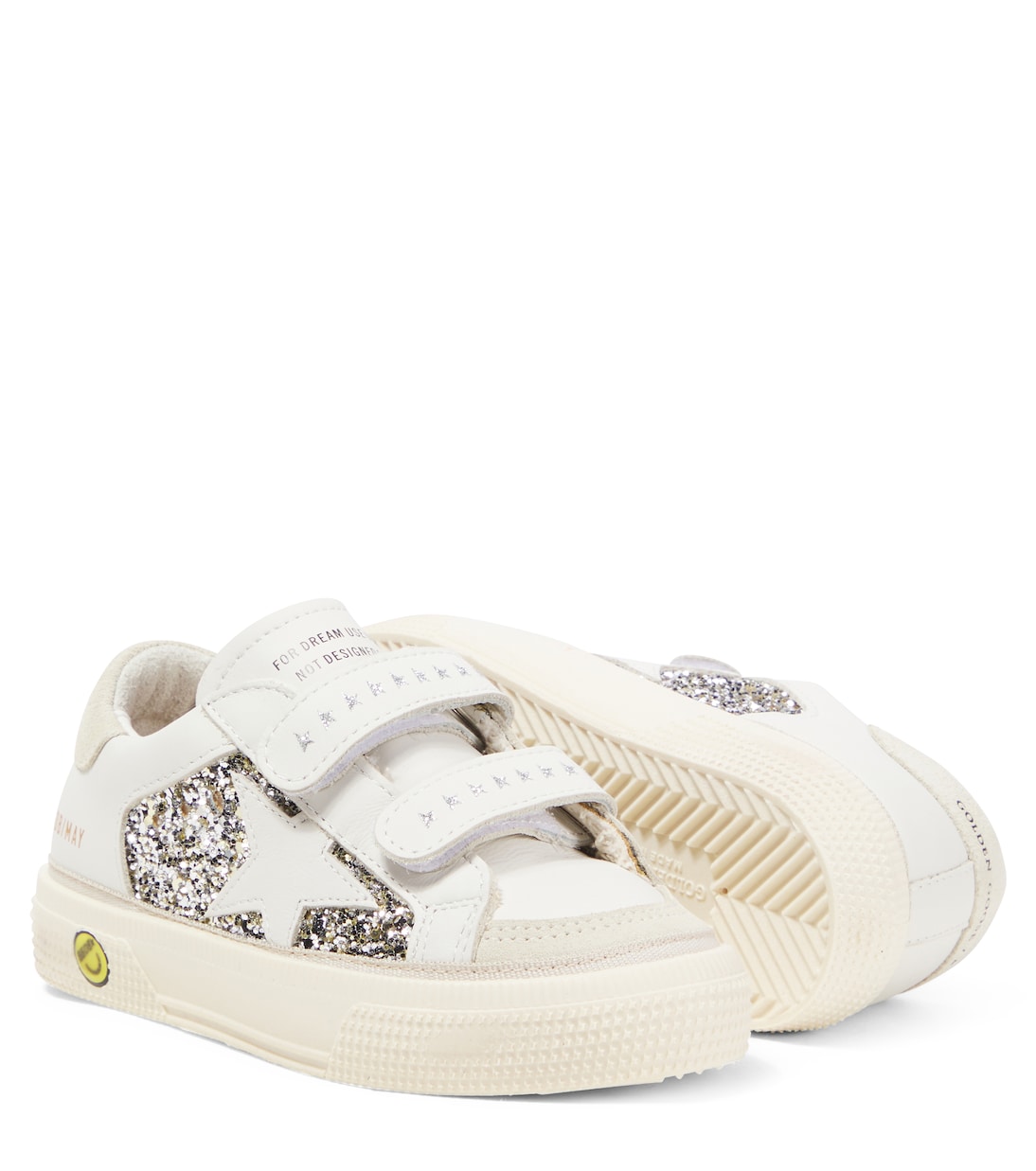 Baskets May School en cuir à paillettes | Golden Goose Kids