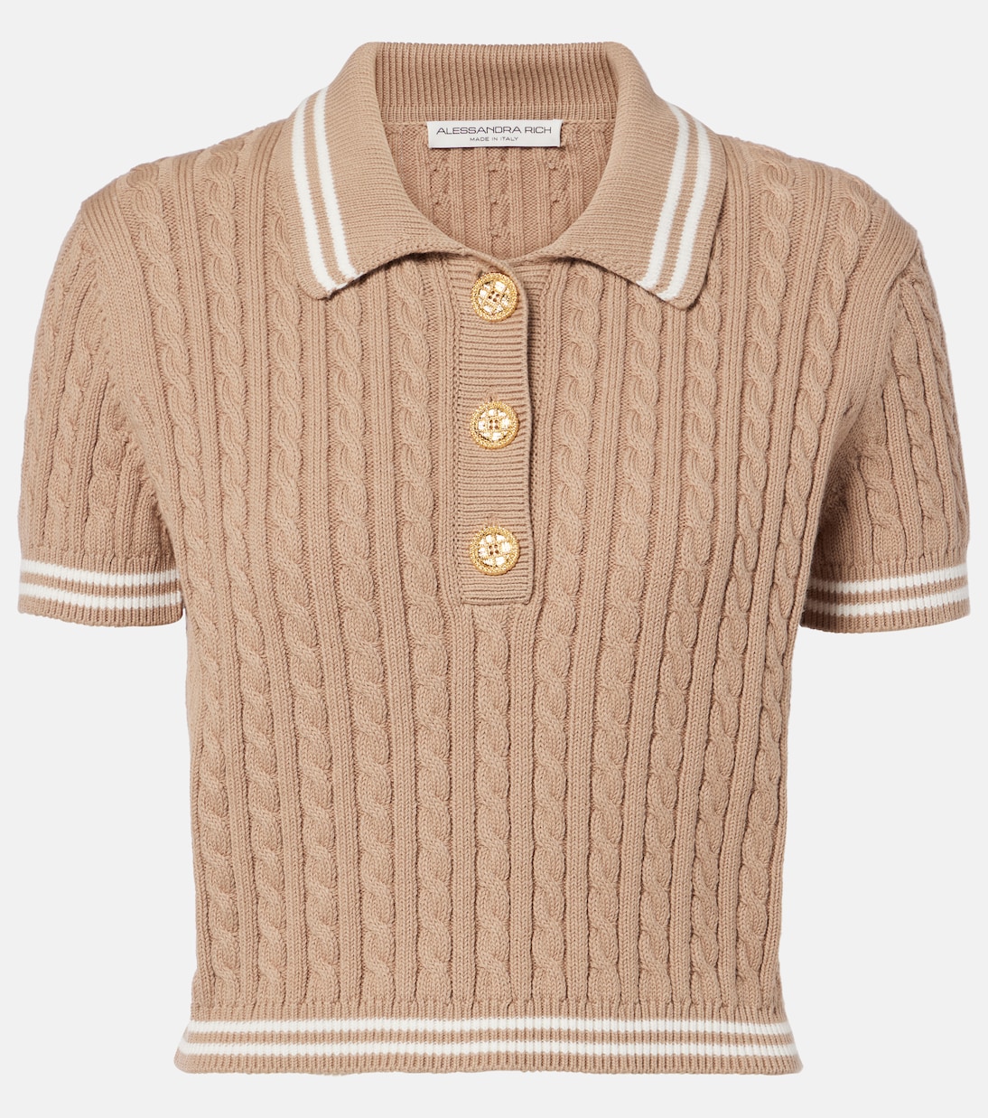 Polo trenzado de algodón | Alessandra Rich