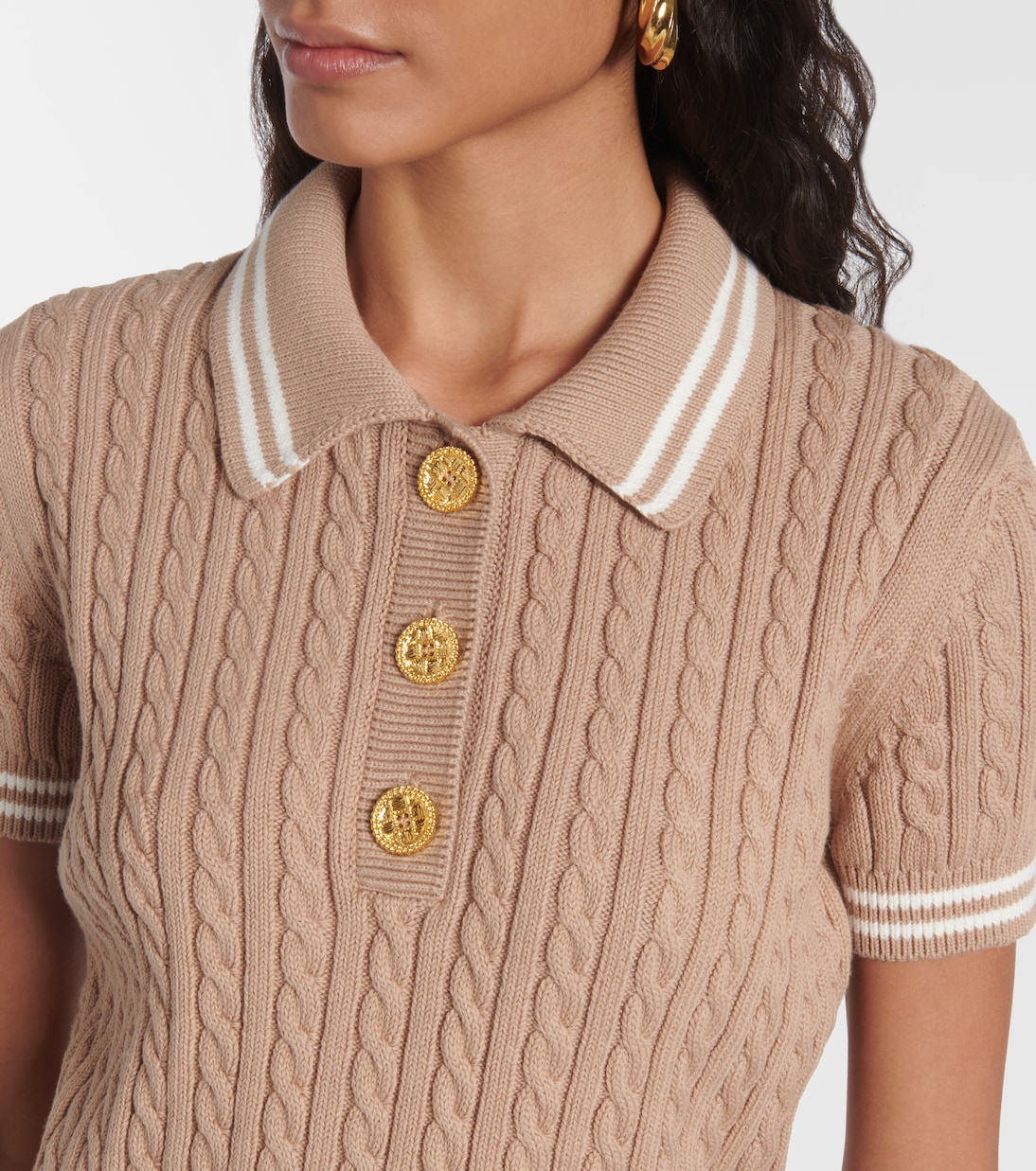 Polo trenzado de algodón | Alessandra Rich