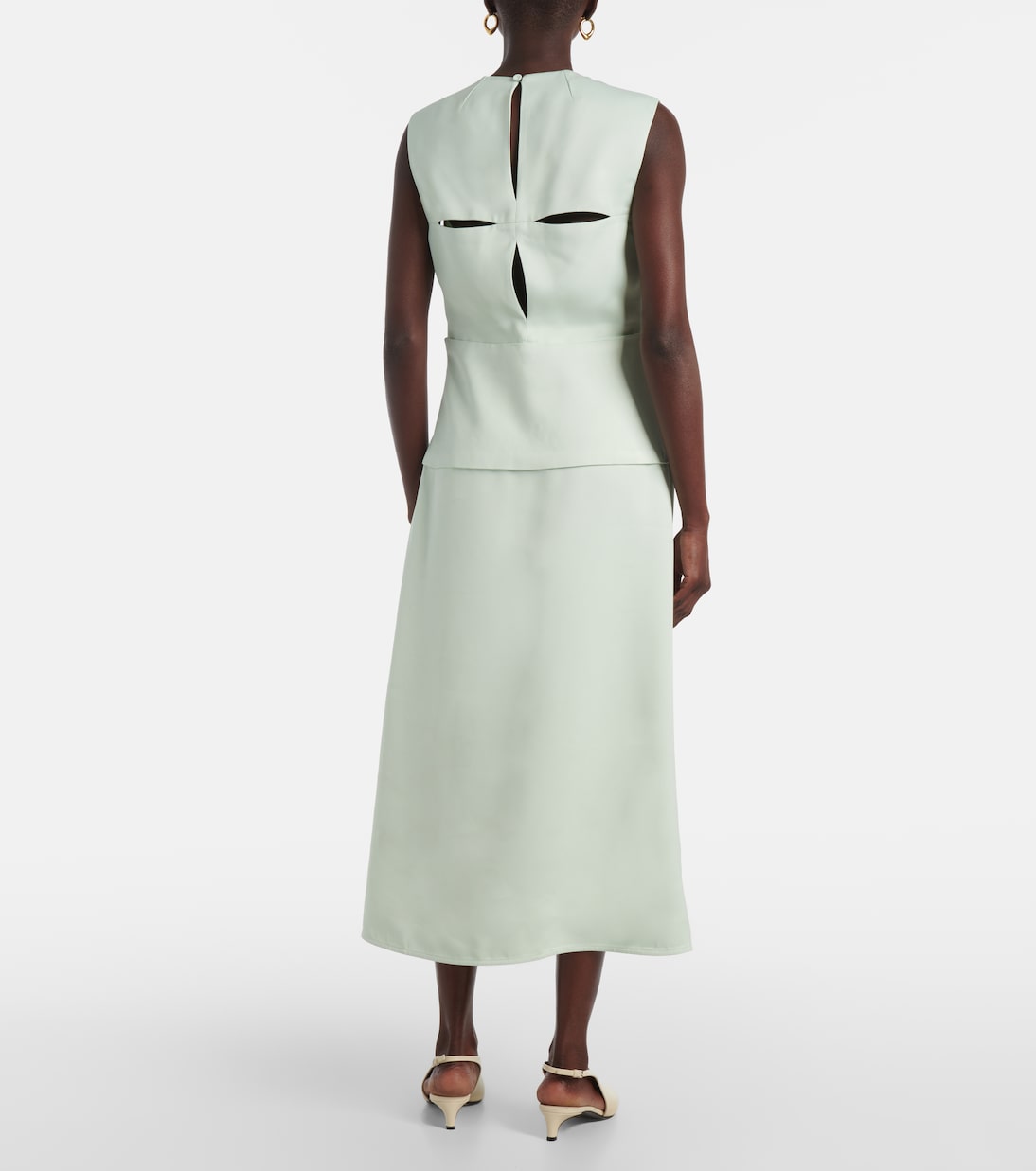 Abito midi in raso con cut-out | Jil Sander