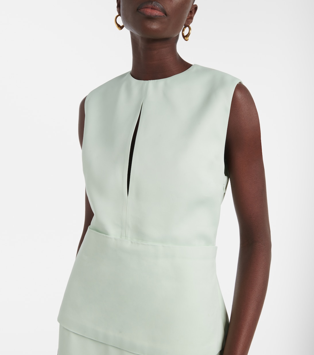 Abito midi in raso con cut-out | Jil Sander