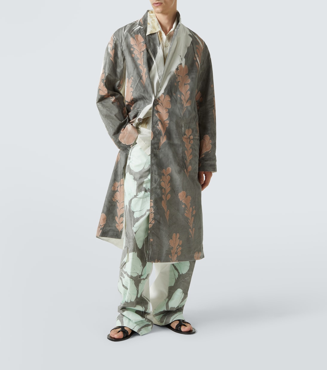 Manteau imprimé en coton | Dries Van Noten