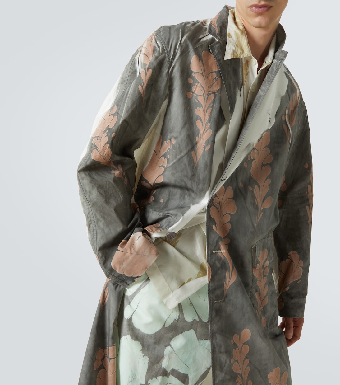 Manteau imprimé en coton | Dries Van Noten