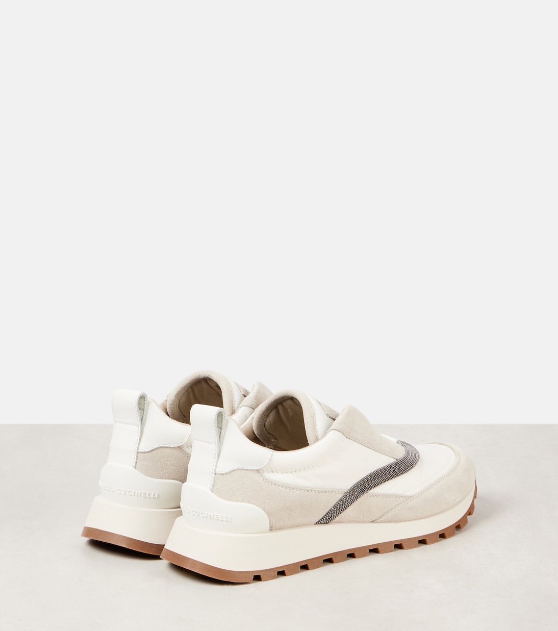 Sneakers con pelle e monili | Brunello Cucinelli