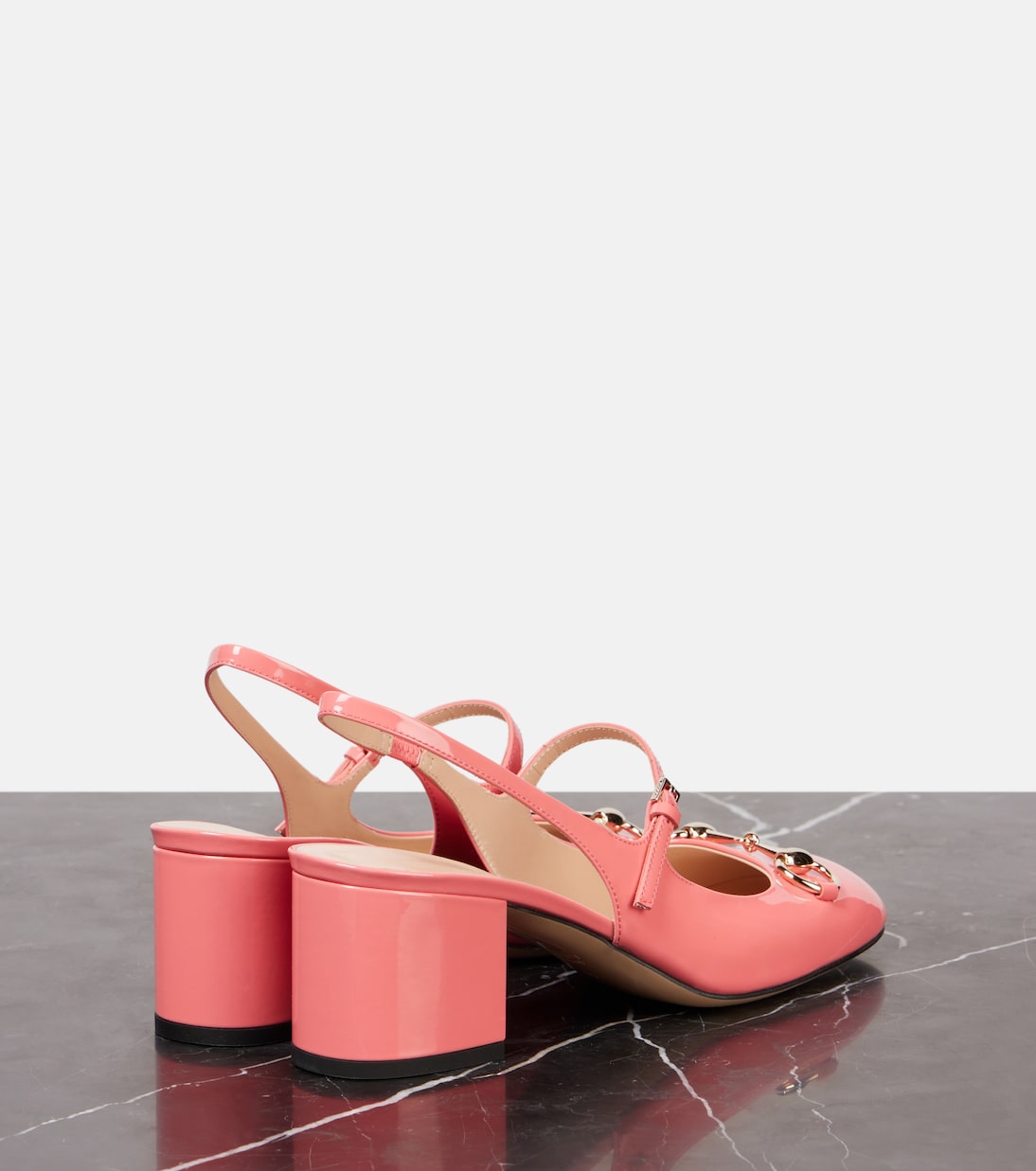 Horsebit patent leather slingback pumps | Gucci