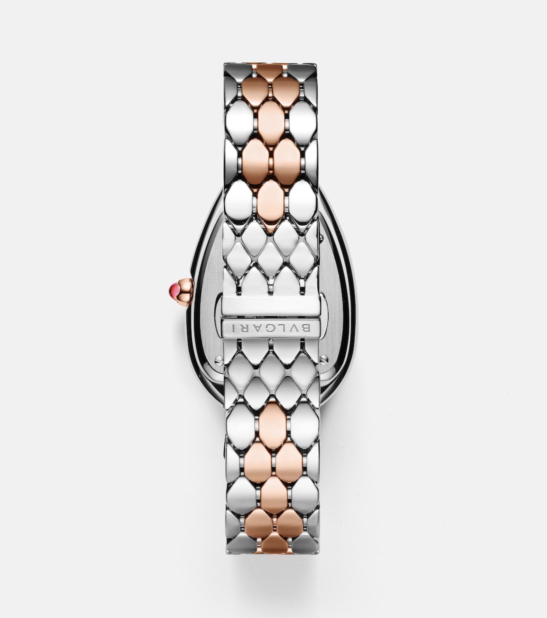 Orologio Serpenti Seduttori 33 mm in oro 18kt e acciaio inossidabile con rubellite | Bvlgari