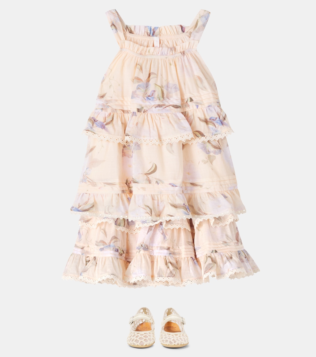 Cascadian floral tiered cotton top | Zimmermann Kids