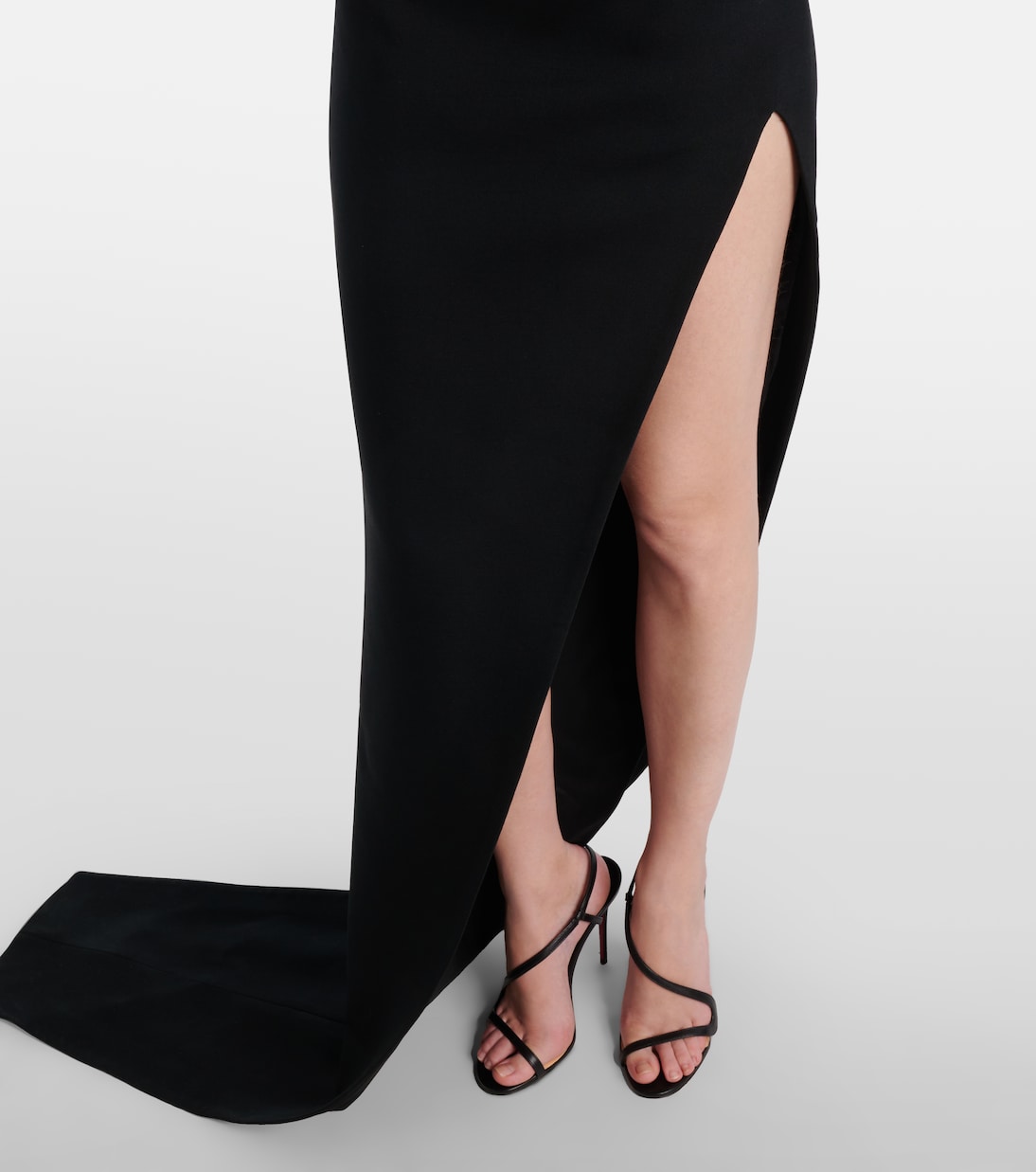 Robe longue asymétrique en laine mélangée | David Koma