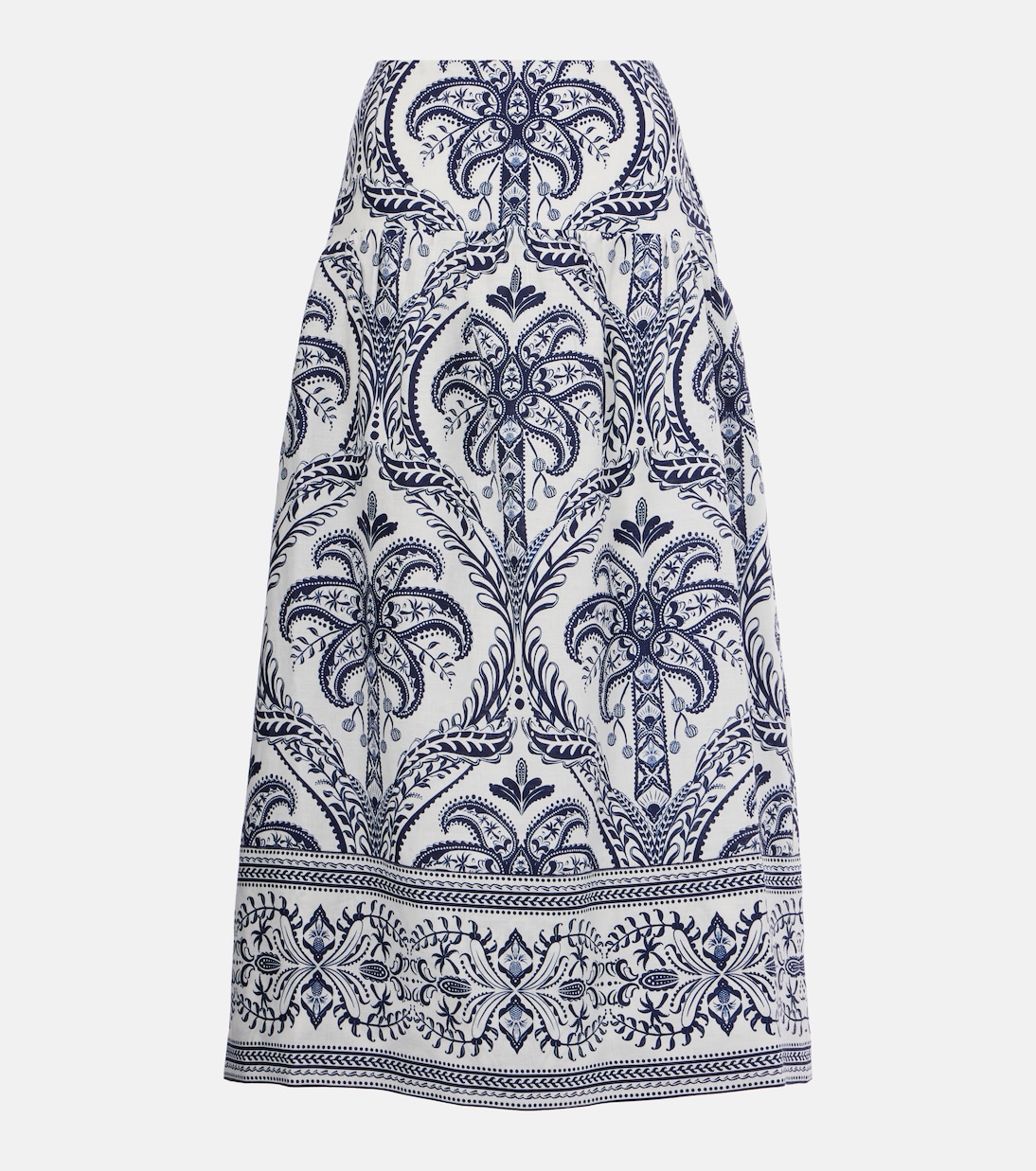 Jupe midi Tropical Cameo imprimée en lin | Farm Rio