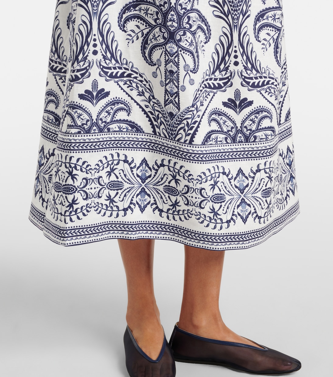 Jupe midi Tropical Cameo imprimée en lin | Farm Rio