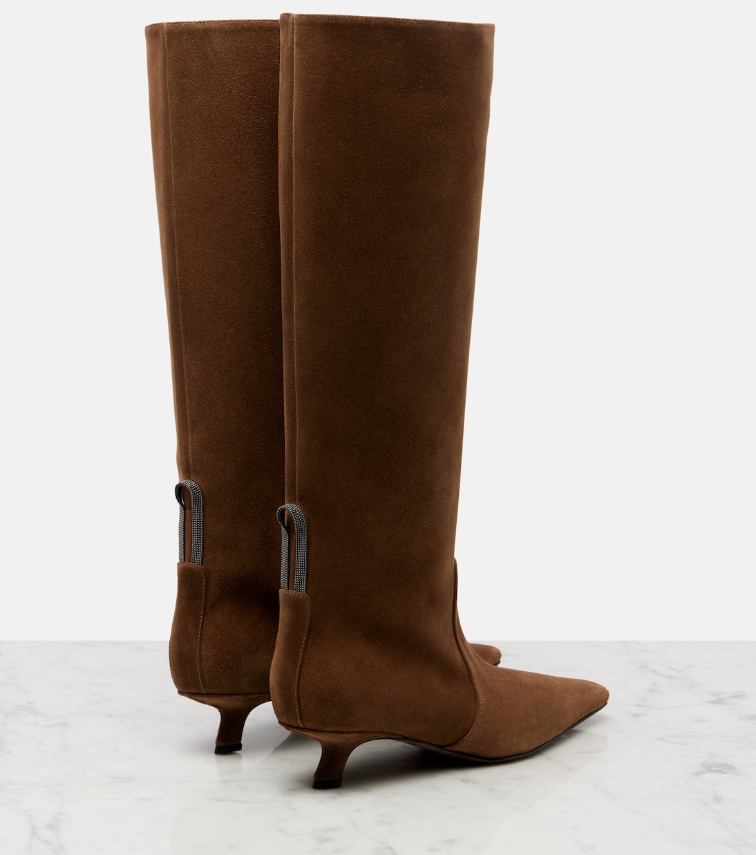 Monili suede knee-high boots | Brunello Cucinelli