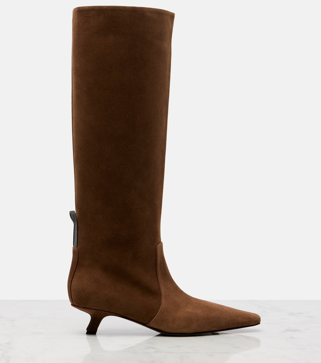 Monili suede knee-high boots | Brunello Cucinelli