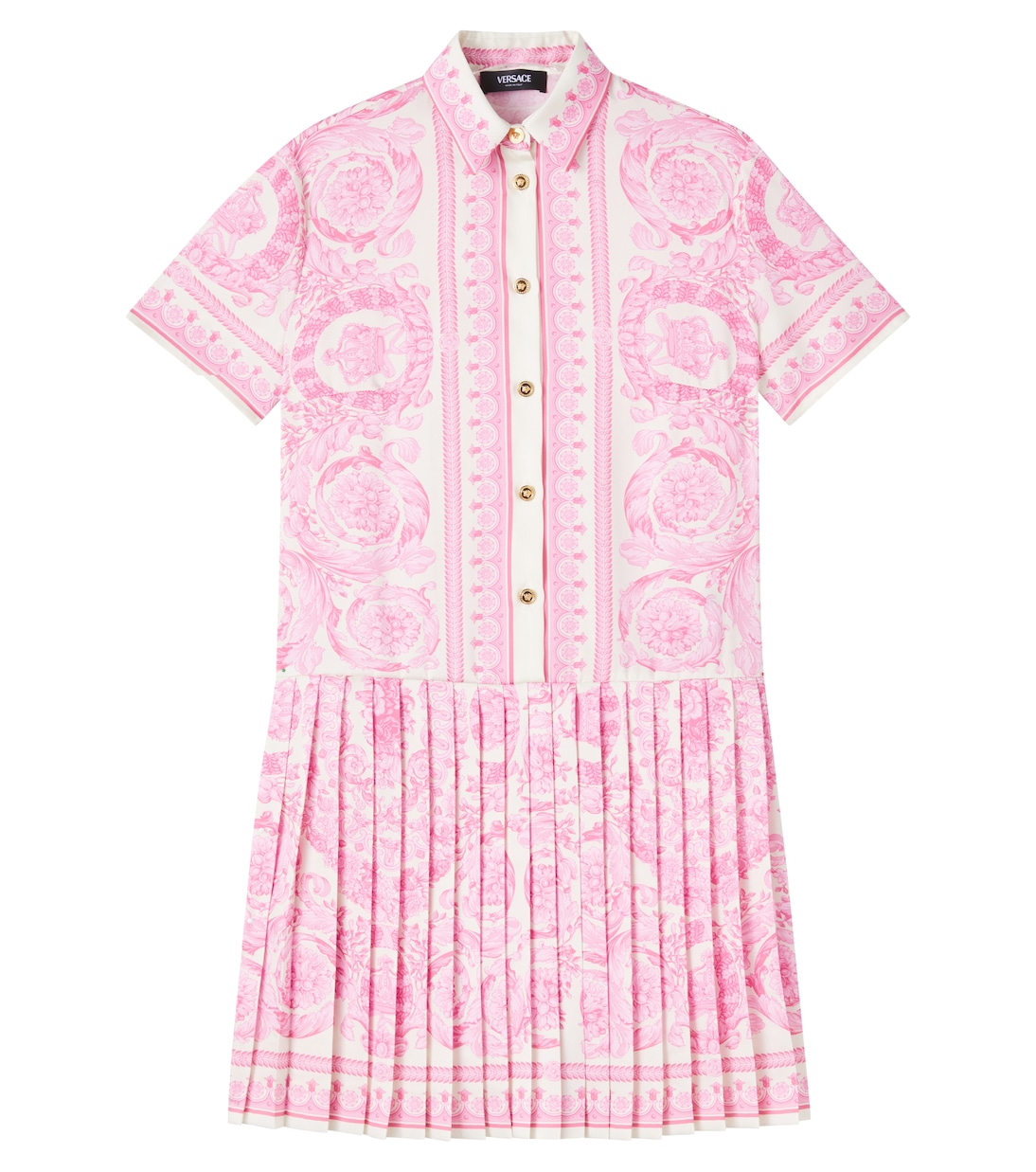 Hemdblusenkleid Barocco aus Twill | Versace Kids