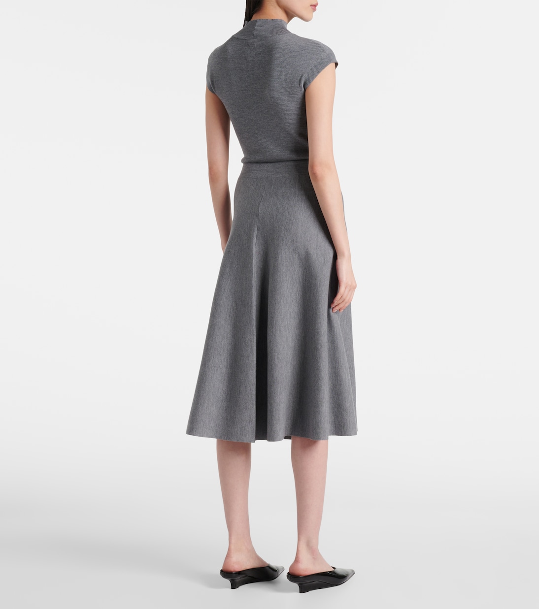 Wool high-rise midi skirt | Jardin des Orangers