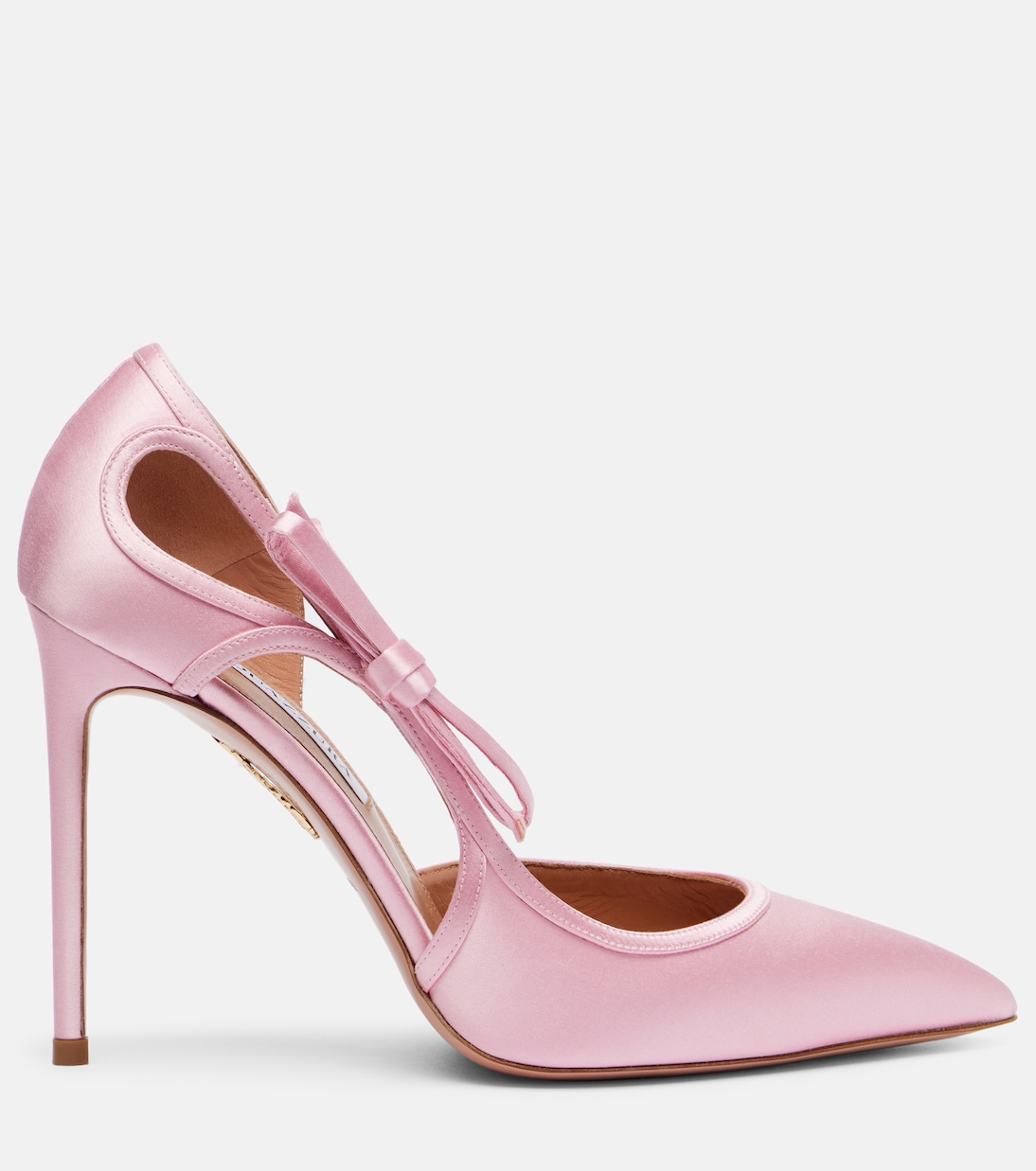 Soave 105 bow-detail satin pumps | Aquazzura