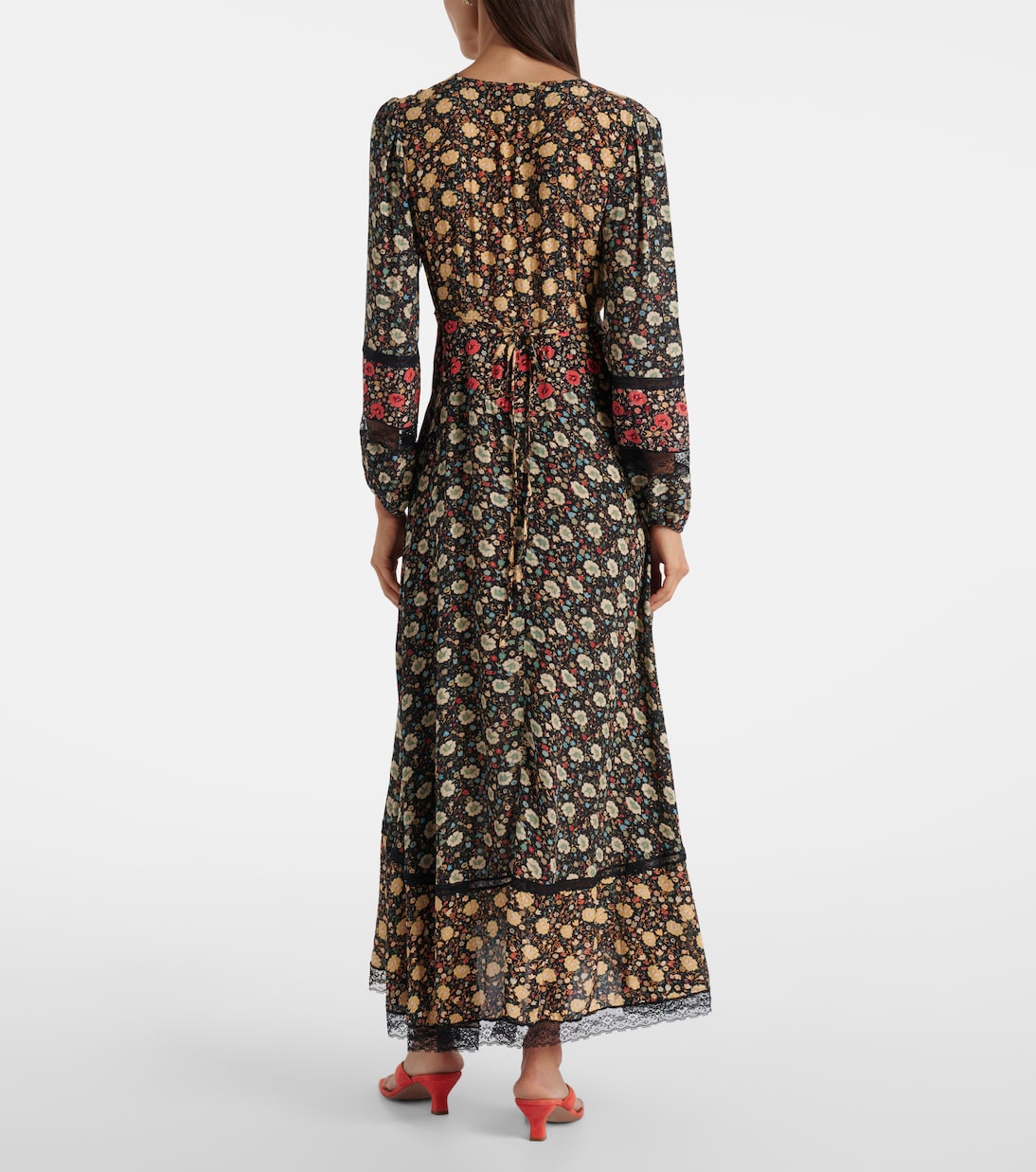 Raven printed crêpe de chine midi dress | Rixo