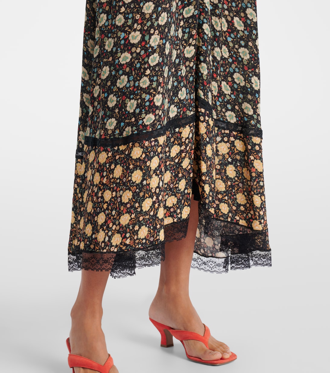 Raven printed crêpe de chine midi dress | Rixo
